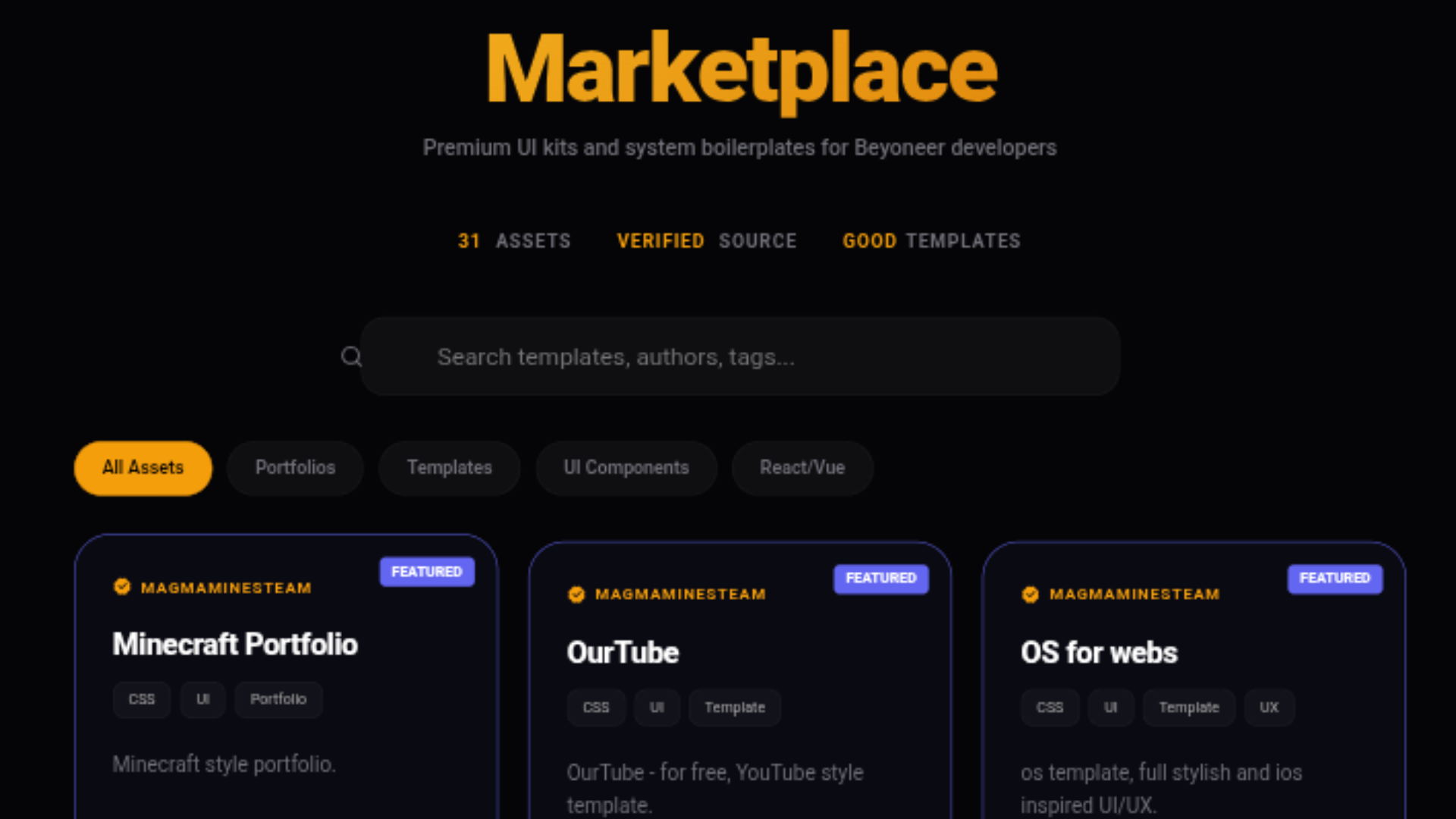 Beyoneer Templates Preview